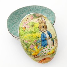 6" Peter Rabbit with Ducklings Papier Mache Easter Egg Container ~ Germany